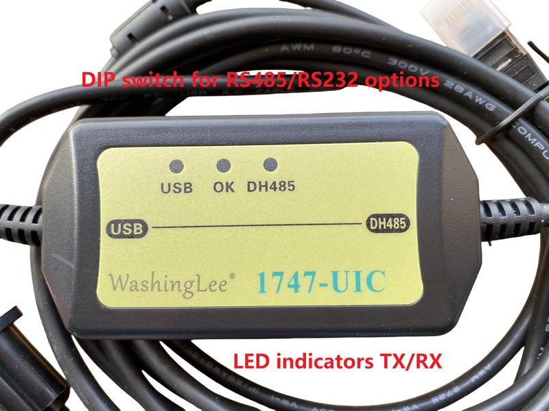 Washinglee 1747-UIC Programming Cable for AB PLC SLC5/01/02/03/05 and Micrologix 1000 Series, USB to DH485/RS485/RS232, for Allen Bradley 1747-UIC Repalcement - Image 4